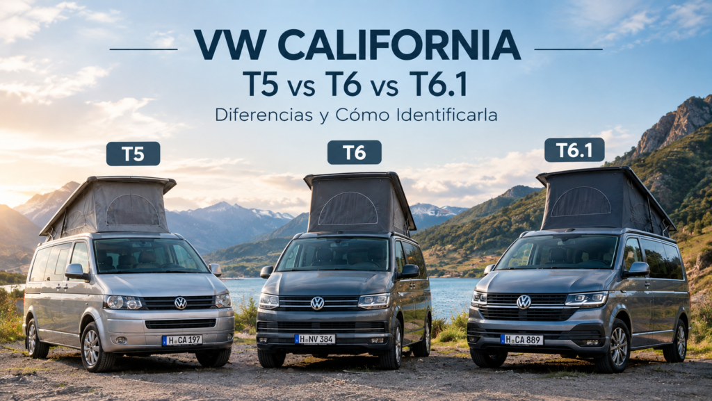 Diferencias entre Volkswagen California T5, T6 y T6.1